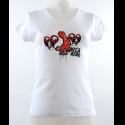 Vega Records "Funky DJ" Womens V-Neck White Tee's